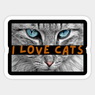 "I Love Cats" Graphic Sticker